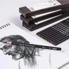 12 шт. эскиз углеродная карандашная щетка Набор Эскиз карандаш для раскрашивания студентов нарисованная вручную мягкая жесткая черная углеродная ручка художественные принадлежности