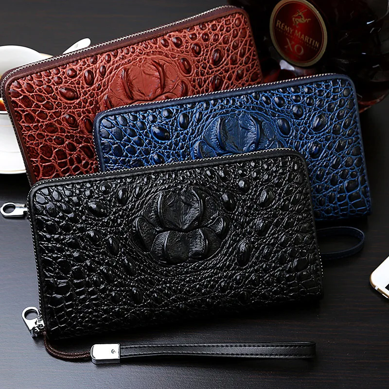

2016 New Style Crocodile Pattern Long MEN'S Wallet Fashion Leather MEN'S Wallet Wallet Clutch Bag Large Capacity