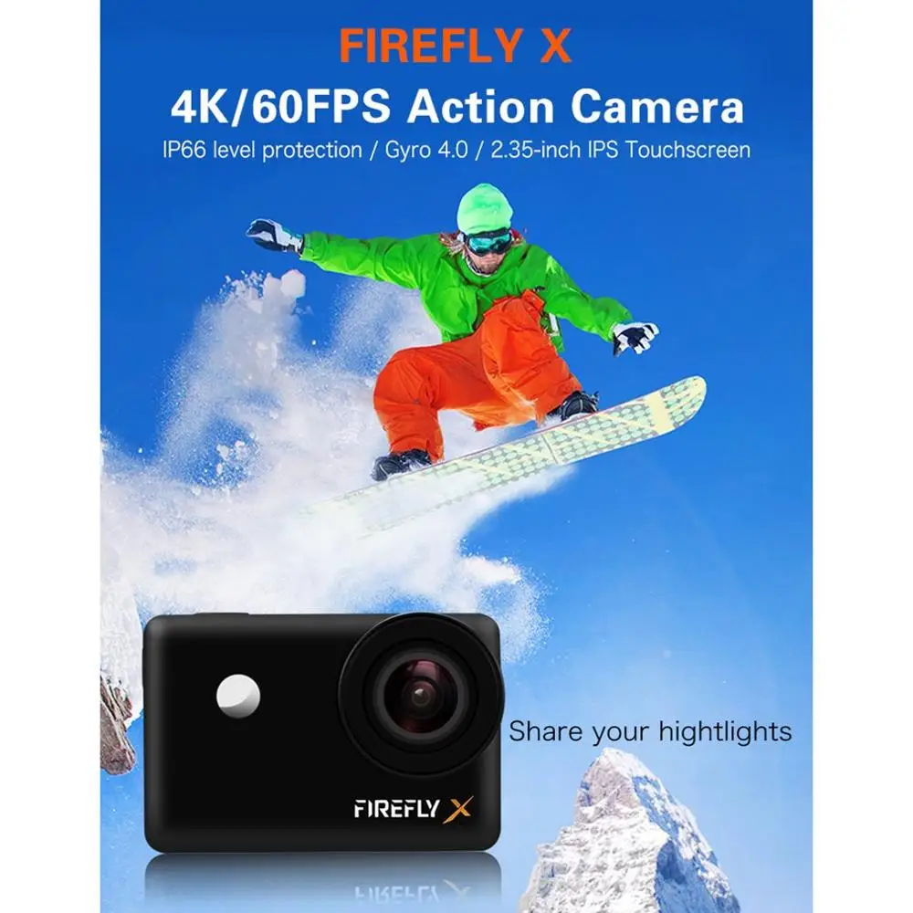 Hawkeye Firefly X Firefly XS Action 4K Camera With Touchscreen 30fps 90/170 Degree Super-View Bluetooth FPV Sport Action Cam 3