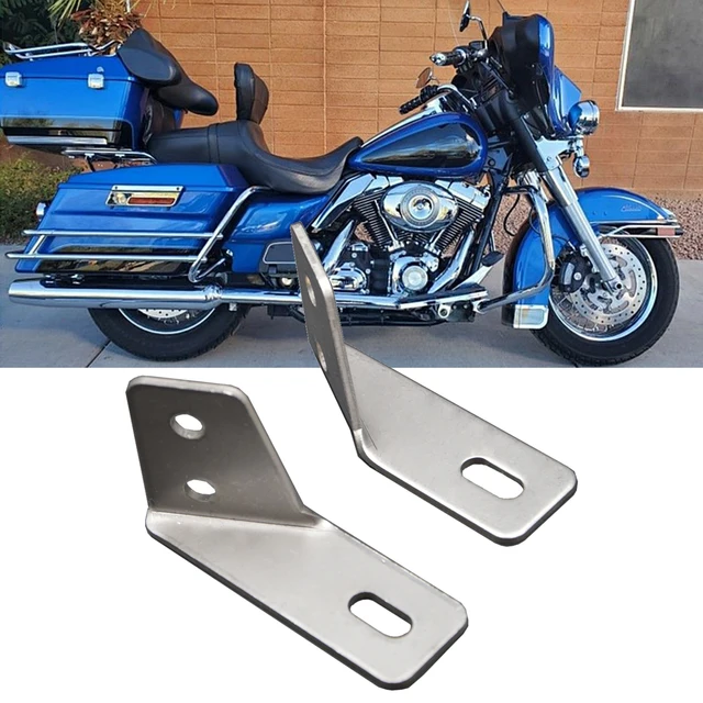 H RUO Black Saddlebag Support Brackets - Pair For Harley Touring Models (1985-2008)