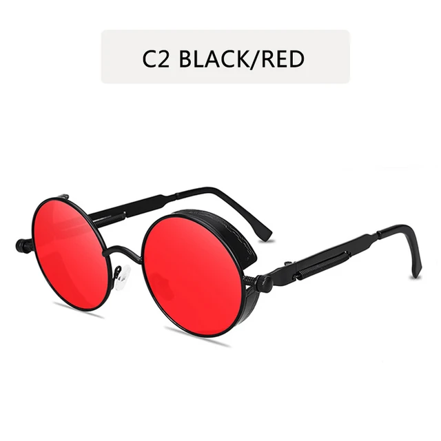 2022 Metal Steampunk Sunglasses Men Women Fashion Round Glasses Brand Design Vintage Sun Glasses High Quality Oculos de sol C2