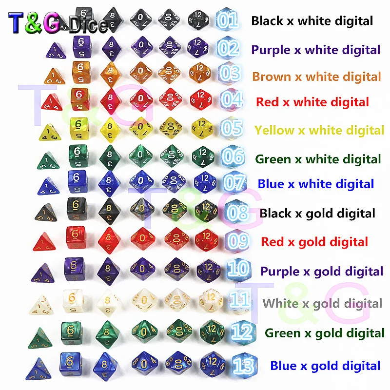 7Pcs/Set Resin Polyhedral TRPG Games For DND Game Opaque D4 D20 Multi Sides Dice Pop for board Gaming dice toy|board game|games gamesboard games toys
