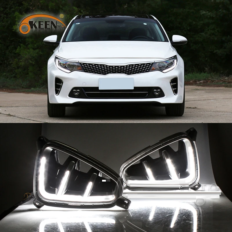 2 шт. DRL для Kia K5 Optima Светодиодный дневной ходовой светильник, Дневной светильник, сигнальная противотуманная лампа, Стильный автомобильный светильник