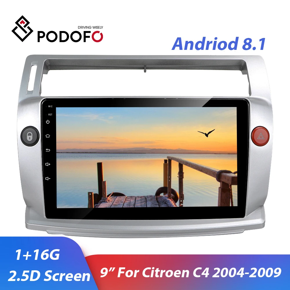 Автомагнитола Podofo 2 Din Android 8 1 9 дюймов GPS Wi Fi USB|Мультимедиаплеер для авто| |