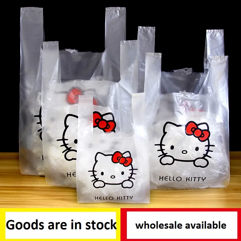 50 шт. мультяшный Кот мешки для печенья, конфет для упаковки в виде жилета на вынос полиэтиленовый пакет для игрушек бутик посылка оптом