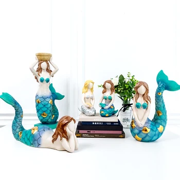 

Mermaid Resin Decoration Decorative Candlestick Home Decoration Wedding Gift