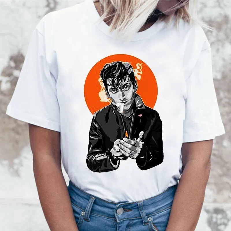 Harajuku футболка femme camiseta mujer Arctic Monkeys белая женская футболка летние топы с коротким рукавом и круглым вырезом Женская футболка - Цвет: 8