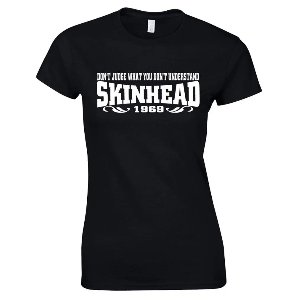 Женская футболка с круглым вырезом принтом Don't jught What You neigth Skinhead 2019 | Мужская
