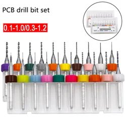 Broca de carburo PCB de 10 piezas, 0,1 1MM, 0,3 1,2 MM, pequeño circuito de perforación, Bardo, joyería, herramientas de grabado de plexiglás de plástico