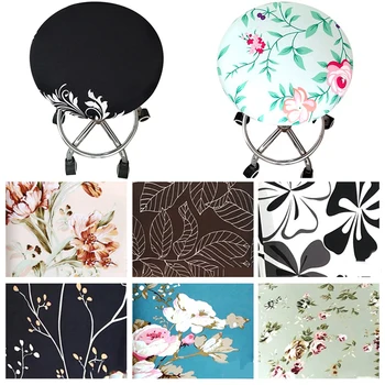 

Round Chair Cover Spandex Bar Stool Cover Elastic Seat Covers Home Chair Stretch Chair Cover Floral Printed New Fashion 1pcs