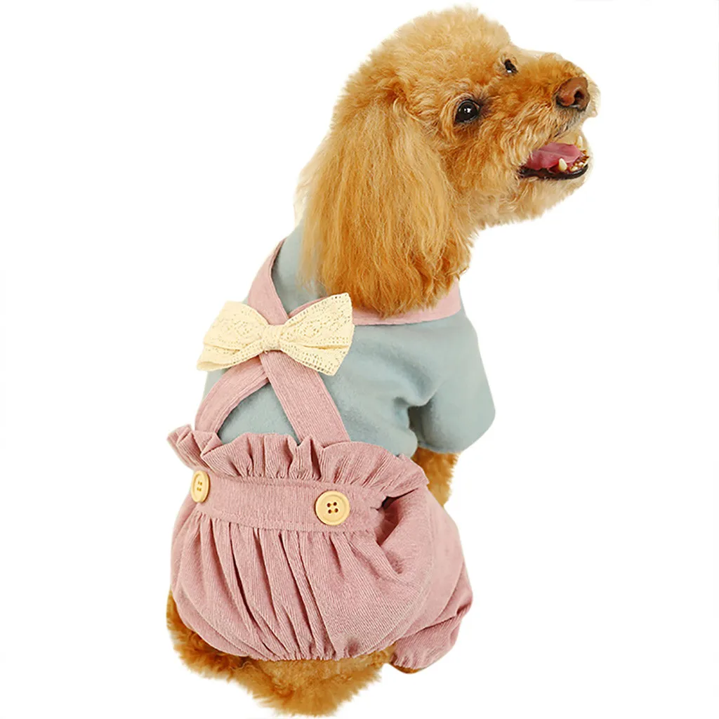 Аксессуары для собак милый комбинезон с бантом для домашних животных удобная одежда товары для домашних животных mascotas ассесуары для собак