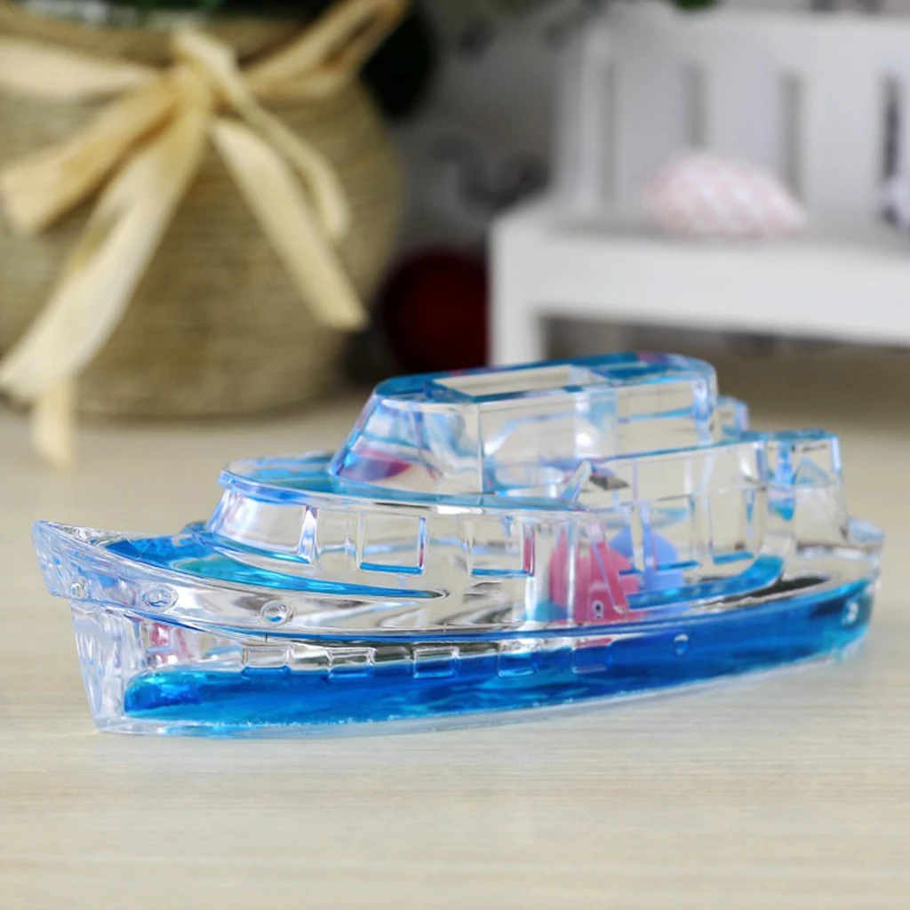 Liquid Motion Bubbler Desk Sensory Toy - Boat Pen Holder, Calm & Relaxing