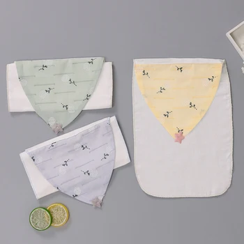 

Baby Kids Suction Towel Soft Cotton Compartment Four Layers Gauze Cartoon Animal Super Soft Pad Sling