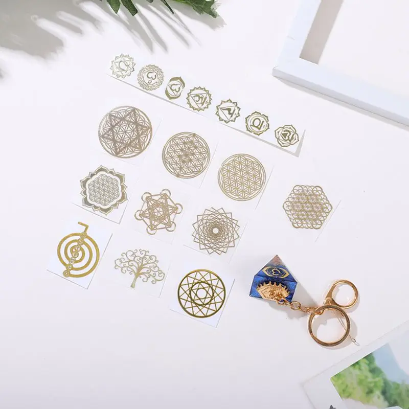 

1Set Flower Invitation Energy Metal Copper Sticker Energy Tower Pattern Paste for DIY Making Mould Craft Jewelry Tool