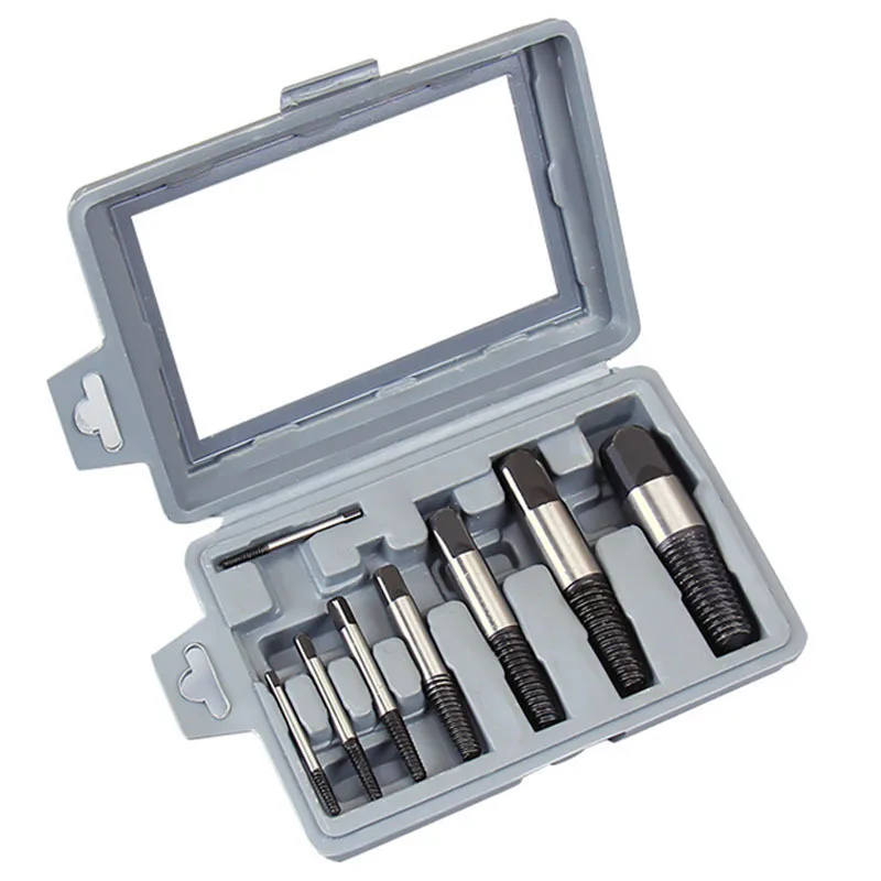 

8pcs/set Screw Extractor Bolt Water Pipe Remover Drill Bit Double Side Screw Center Drill Kit Home Faucet Power Tool Accessories