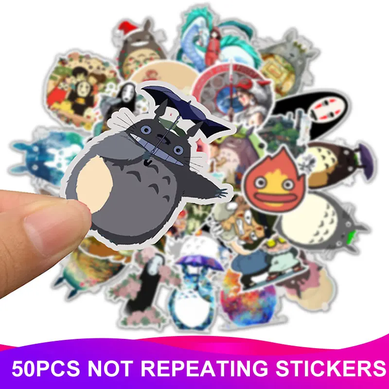 10 30 50pcs Waterproof Cartoon Totoro Spirited Away Girl Stickers Skateboard Suitcase Guitar Children Graffiti Sticker 2