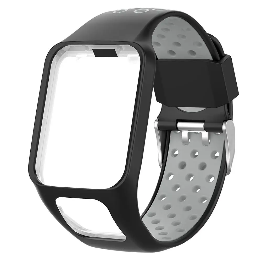 Soft Silicone Watch Band Bracelet Wrist Strap Belt w/Metal Steel Buckle Replacement for TomTom Series 2 3 GPS Smart | Электроника