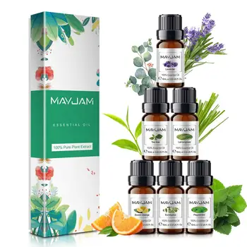 

10ML Pure Essential Oils 6pcs Gift Set Humidifier Aromatherapy Diffusers Eucalyptus Mint Lavender Lemongrass Orange Tea Tree Oil