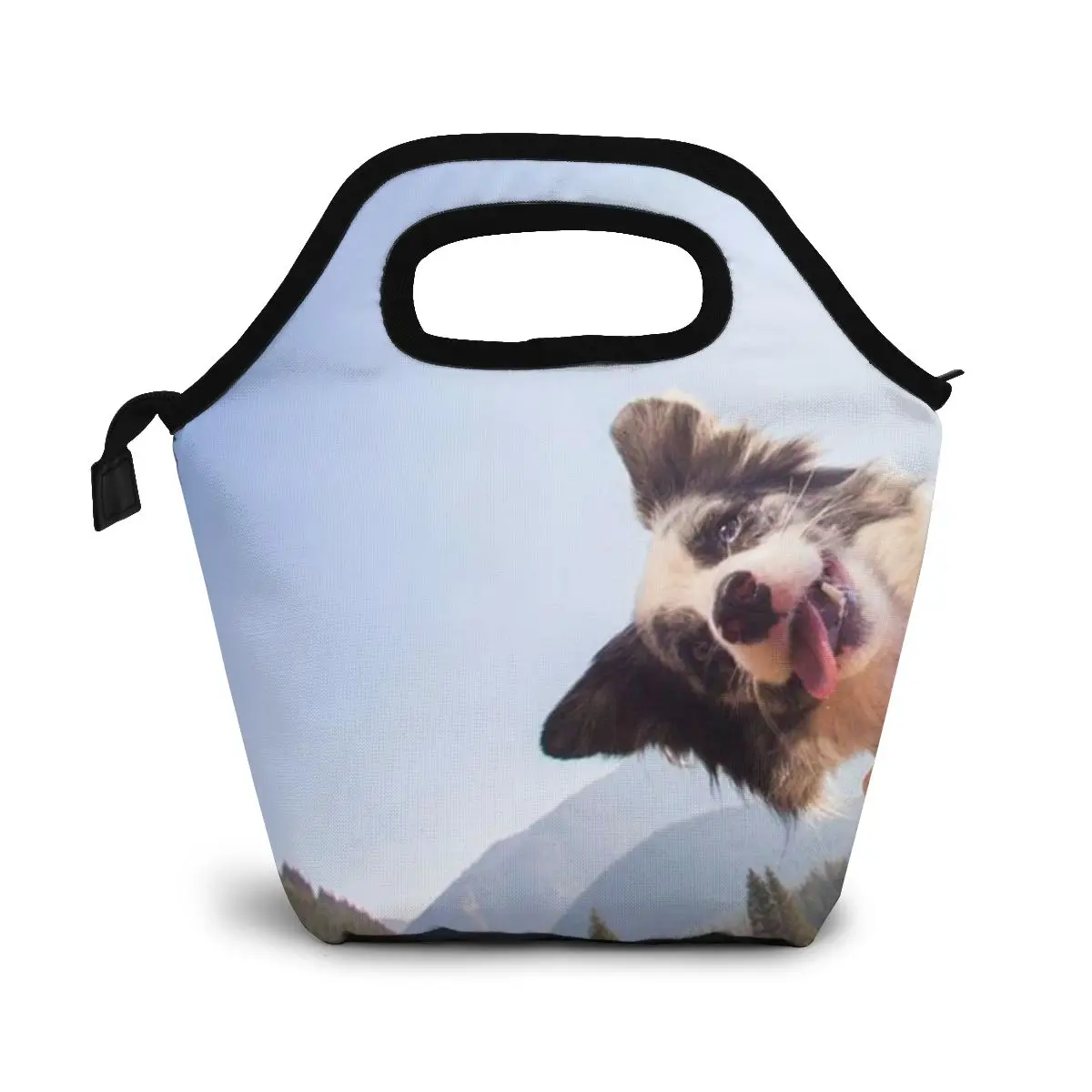 

WHEREISART Outdoor Handbag Cooler Lunchbox Bag Border Collie Portable Thermal Insulated Lunch Bag Lady Tote Bolsa Termica