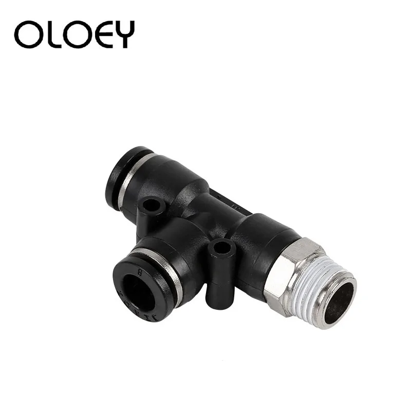 Т-образное трехполосное пластиковое быстрое соединение PD пневматический