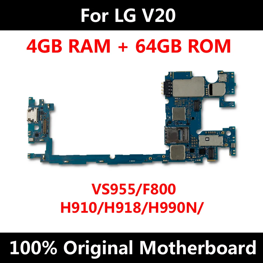 Оригинальная материнская плата для LG V20 H910 H918 H990N VS995 F800 64 ГБ разблокированная с