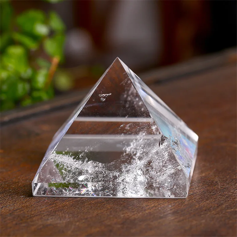 Натуральный белый хрусталь Пирамида фэн шуй подвеска Хрустальная exorcism медитация