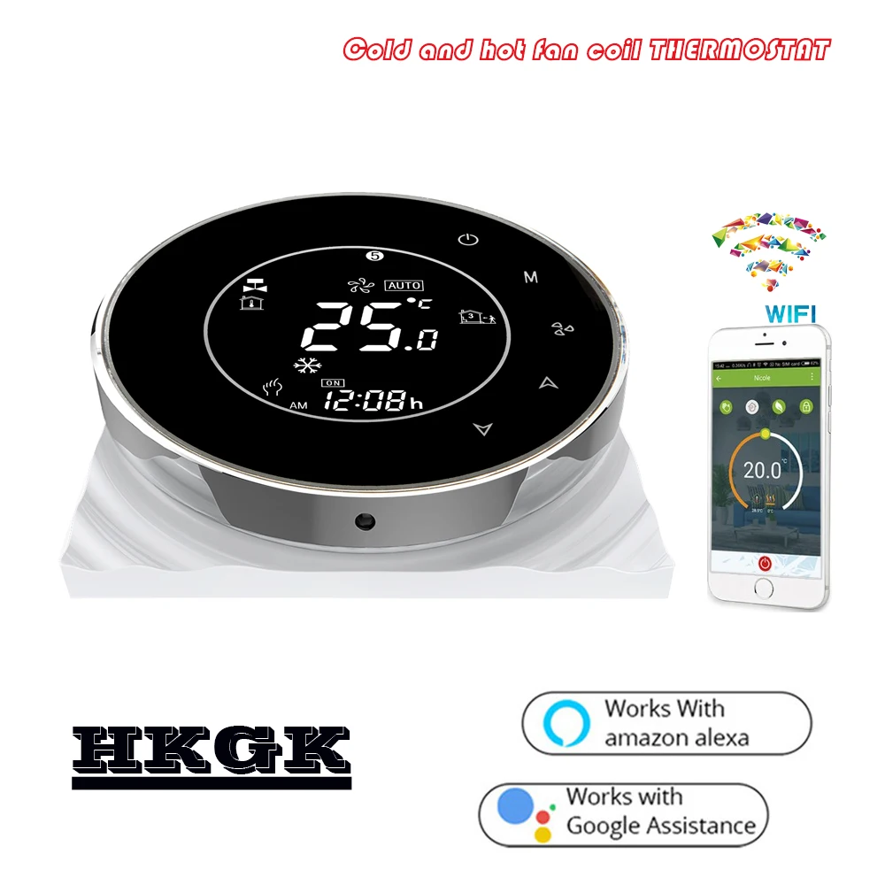 24VAC,95~240VAC tuya fan raumthermostat wifi for 2P 4P heat cool temp refrigerator