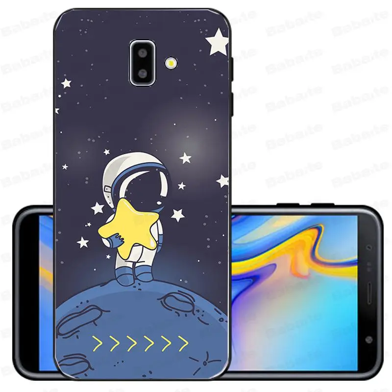 Black With White Moon Stars Space Astronaut