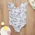 Малыш Младенческой Baby Girls Купальники Дети Цельный Купальник Оборками Динозавр Печати Пляж Купальный костюм Плавание badpak meisje 2021