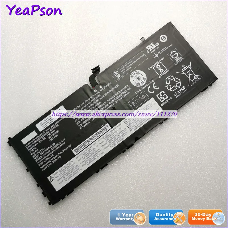 Оригинальный аккумулятор Yeapson L16L4P91 L16M4P91 L16S4P91 01AV454 SB10K97599 7 72 в 5440 мАч Аккумулятор