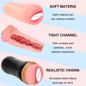 16cm Male Masturbator Vaginal For Men 18 Sexy Toys Penis Pump Glans Sucking Sex Goods Adult Vagina Real Pussy Erotic Products 2