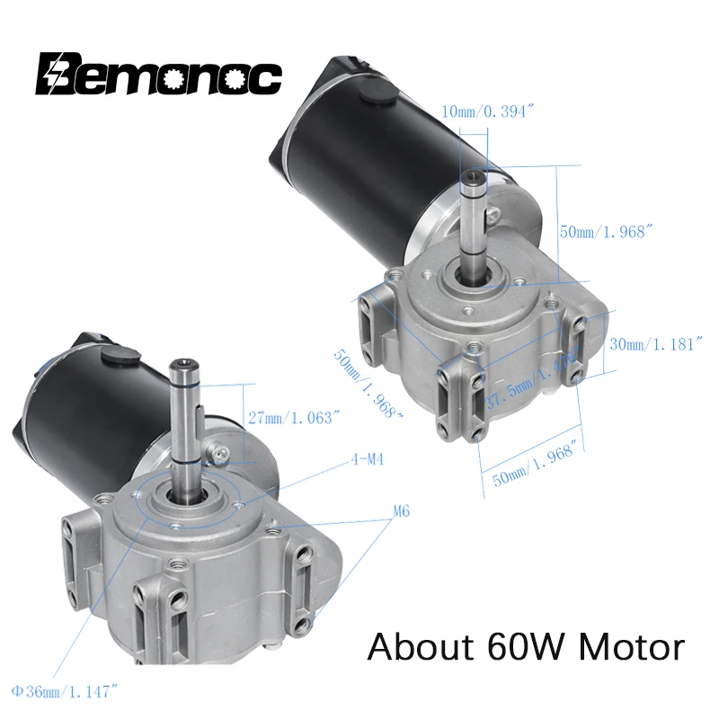 Bemonoc DC 24V 60/100W высокий крутящий момент червь Шестерни мотор интеллигентая(ый) кодировщик электродвигатель для ворот для Отели автоматические двери 220/250 об/мин