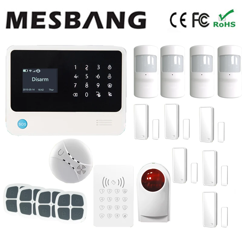 wifi GSM wireless alarm system home security alarm system wifi alarm system with English French Russian SpanishDutch