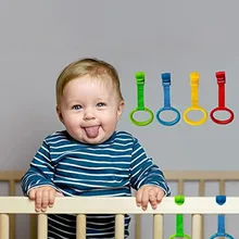 Anneau universel pour berceau de bébé, lot de 4 pièces, crochets à usage général, jouets pour bébé, anneaux de lit