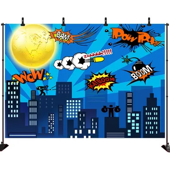 

Acejoker Superhero Backdrop for Birthday Party Baby ShowerVinyl Photography Background