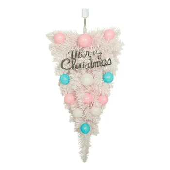 

Upside Down Tree with Light Artificial Pink Christmas Tree Christmas Decorations For Home Party Decortaion Door Wall Hanging