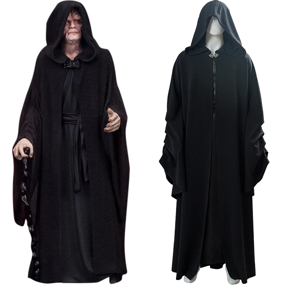 Костюм для косплея Rise Of Skywalker Darth siуозный Sheev Palpatine черный Халат с капюшоном