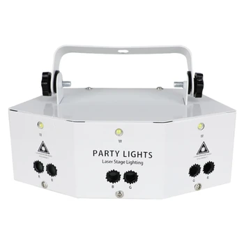 

9-Hole Mini Party Lights LED Sound Control Stage Light for Christmas, Halloween, Stage, Bar Decoration(US Plug)