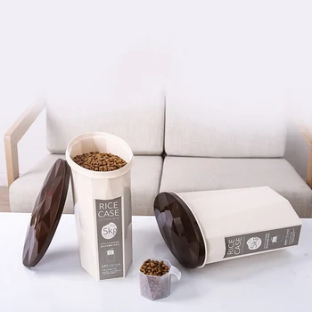 

Large Capacity Dog Cat Food Container Pet Storage Grain Sealed Barrel Feed Moistureproof Fresh Box Pet Feeder Supplies