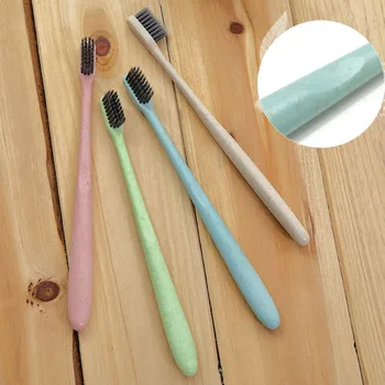 

Wheat Straw Toothbrush Tooth Cleaning Brush Soft Slim Bamboo Charcoal Bristle Brush Adult Kids Teeth Brush 2018 NEW SELLING