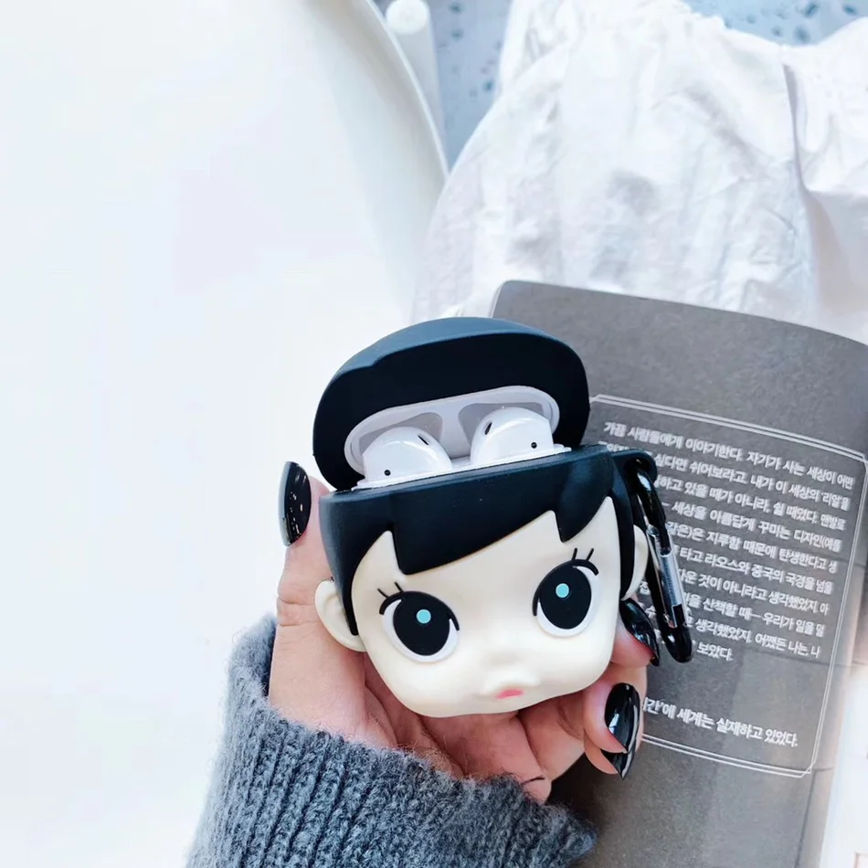 3D чехол для наушников s для AirPods 2 Чехол милый эльф мяч мультфильм для Apple Air Pods Защитная крышка для Earpods чехол для наушников кольцевой ремешок - Цвет: 936A