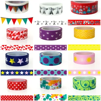

2M/5M*15MM Festive Air Washi Tape Japanese Paper DIY Planner Masking Tape Adhesive Tapes Stickers Decorative Stationery Tapes