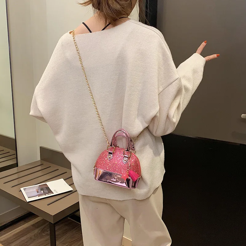 

Shell Bag 2020 Korean-style Women's Versatile Shoulder Bag Fashion Change Chain Oblique Bag Mini Lipstick Sequin