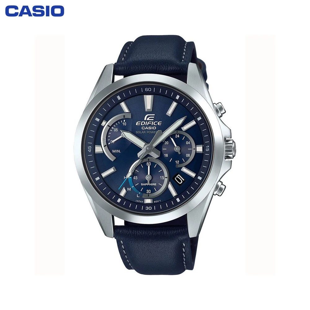 Наручные часы Casio EFS-S530L-2AVUEF мужские с кварцевым хронографом на кожаном ремешке