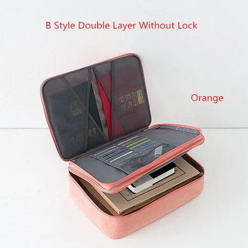 B Orange Катионный тканевый файл, сертификат, сумка для хранения документов, паспорта, органайзер, сумка, бизнес путешествия, Ipad, держатель для паспорта, аксессуары - Цвет: B Orange