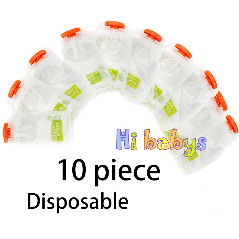 10 piece disposable Производитель детского питания, контейнер для кормления детей, дистрибьютор фруктового сока для новорожденных, хранение еды для детей, аксессуары для кормления - Цвет: 10 piece disposable