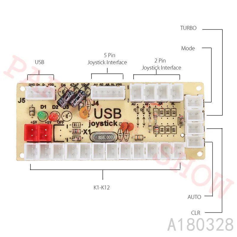 Бесплатная доставка Аркады 5Pin джойстик + 24/30 мм 12V светодиодный кнопки с подсветкой + нулевой задержкой, usb-датчик для аркадный комплект