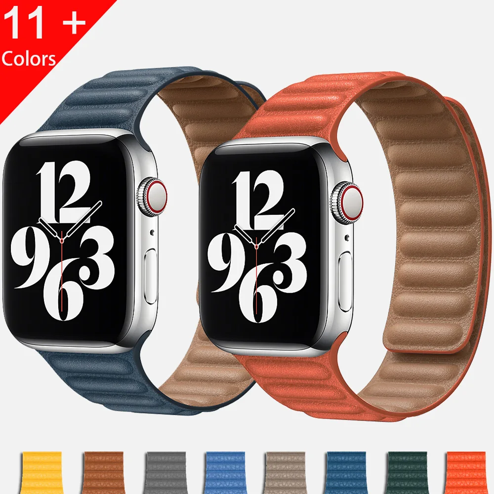 

Original Loop Leather Strap for Apple watch band Series 6 SE 44mm 40mm 38mm 42mm watchband Magnetic bracelet iWatch 5 4