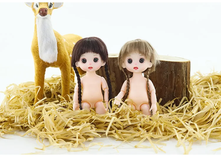 Hot 13 Moveable Jointed 16cm 1/8 Ob11 Dolls Mini BJD Baby Naked Girl Body Fashion Dolls Toy For Girls Gift