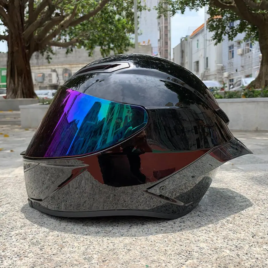 Новое поступление мото rcycle шлем унисекс полный шлем Зимний сезон безопасность черный шлем